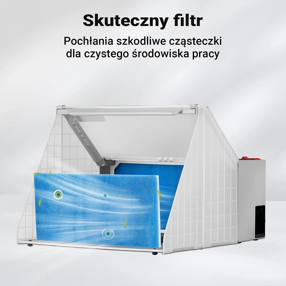 Wiltec aerografijos dažų dulkių ištraukiklis su filtru, 4 m³/min, LED, 34263