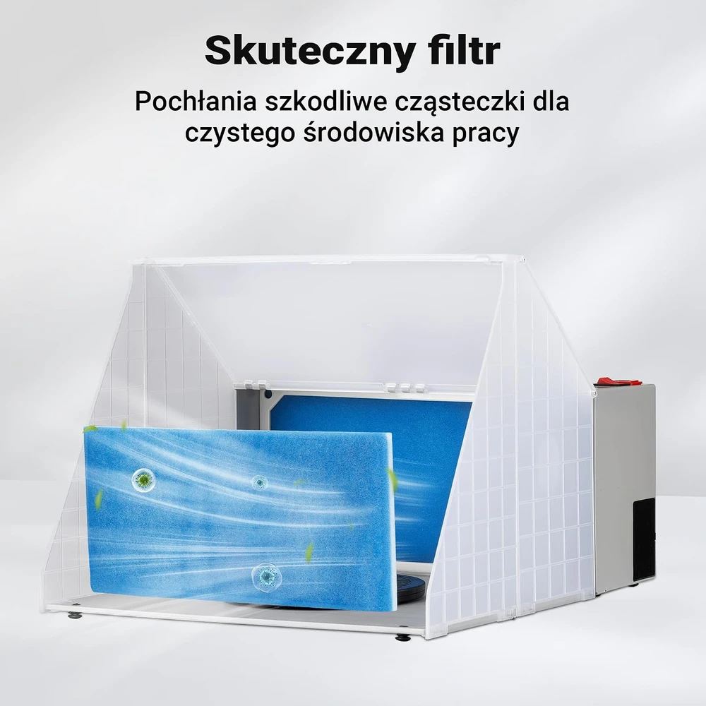 Wiltec aerografo dažų dulkių ištraukėjas su filtru, 4 m³/min, 12 V DC, 34251