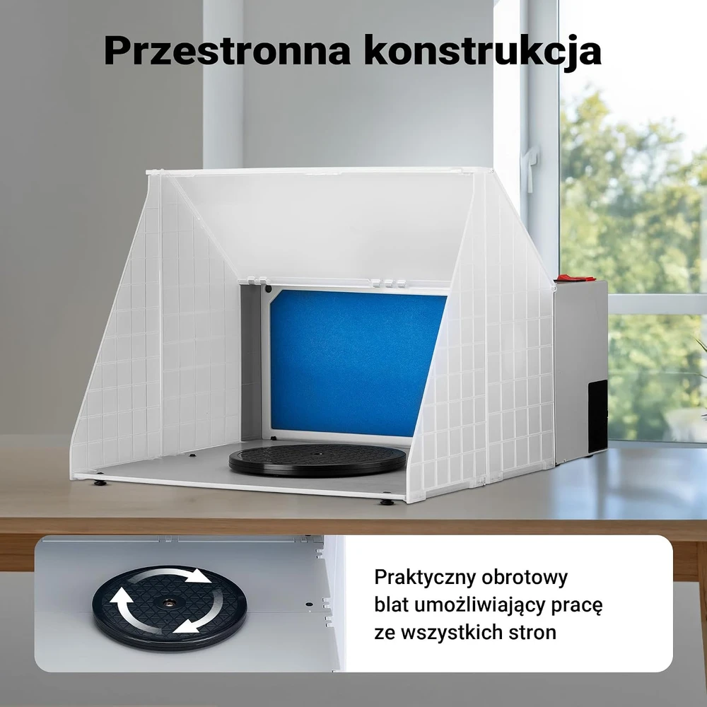 Wiltec aerografo dažų dulkių ištraukėjas su filtru, 4 m³/min, 12 V DC, 34251