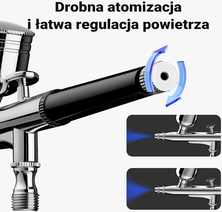 Wiltec aerografo kompresoriaus rinkinys su aerografu, 150 W, 2,8 bar, 0,3 mm, 65115