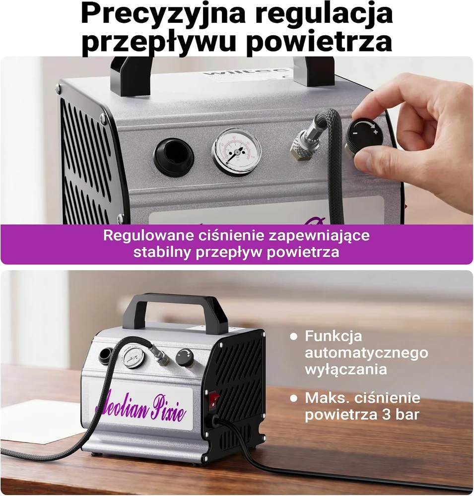 Wiltec aerografo kompresorius 3 bar, be alyvos, su ventiliatoriumi, 34201
