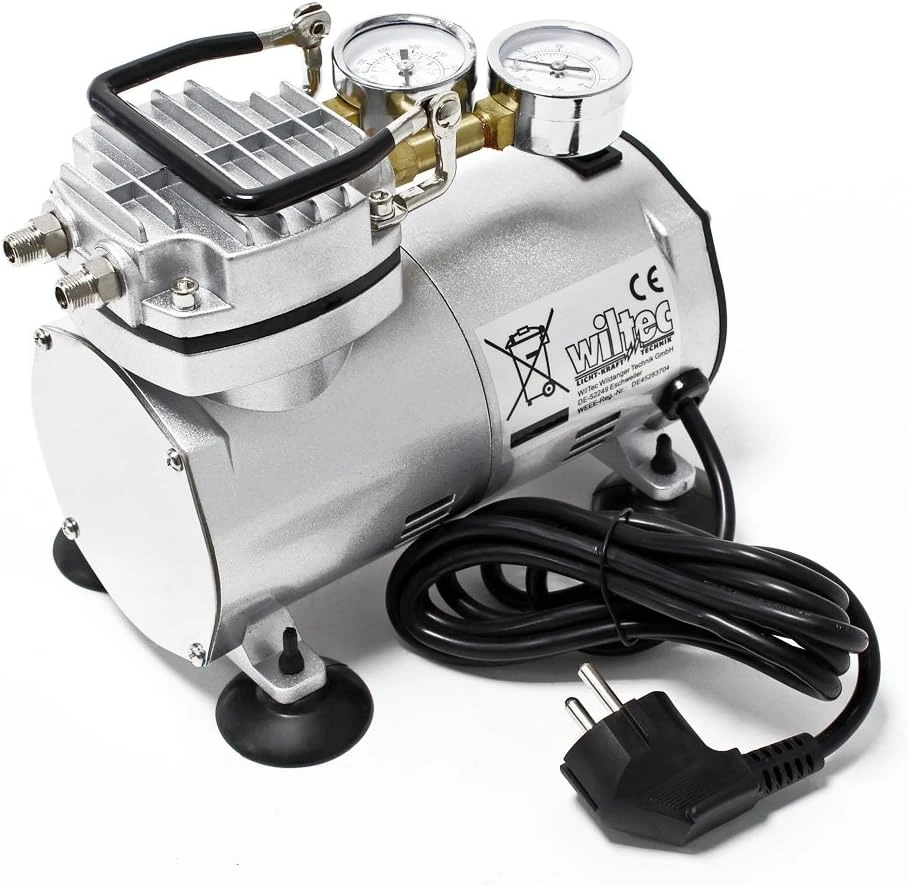 Wiltec aerografo kompresorius AS20W, 20 W, 4 bar, 23 l/min, be alyvos, 34202