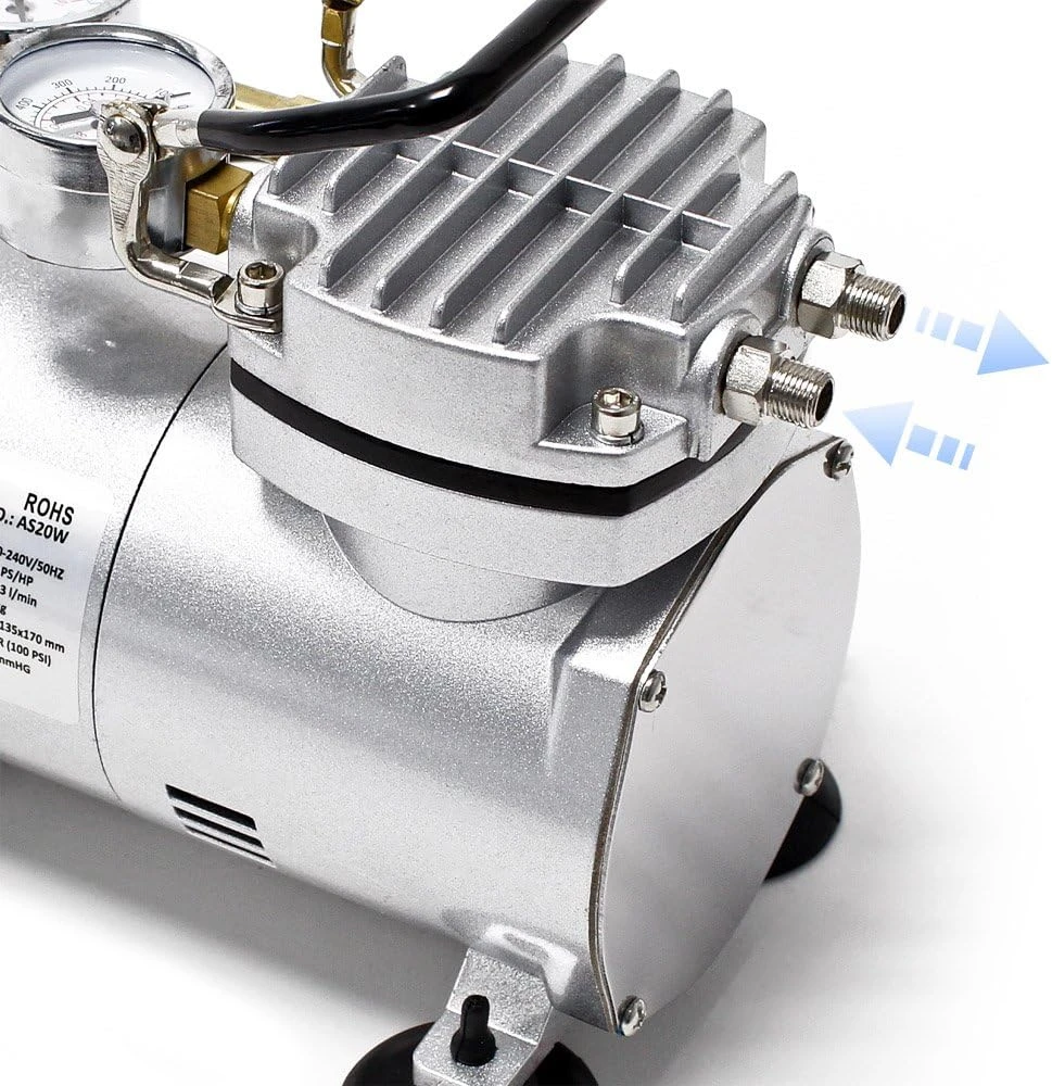 Wiltec aerografo kompresorius AS20W, 20 W, 4 bar, 23 l/min, be alyvos, 34202