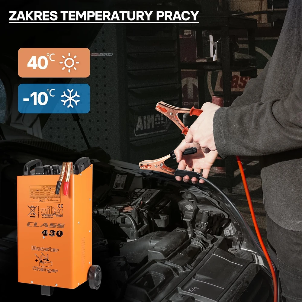 Wiltec akumuliatorių įkroviklis su paleidimo funkcija 12 V/24 V 75 A/400 A 30560