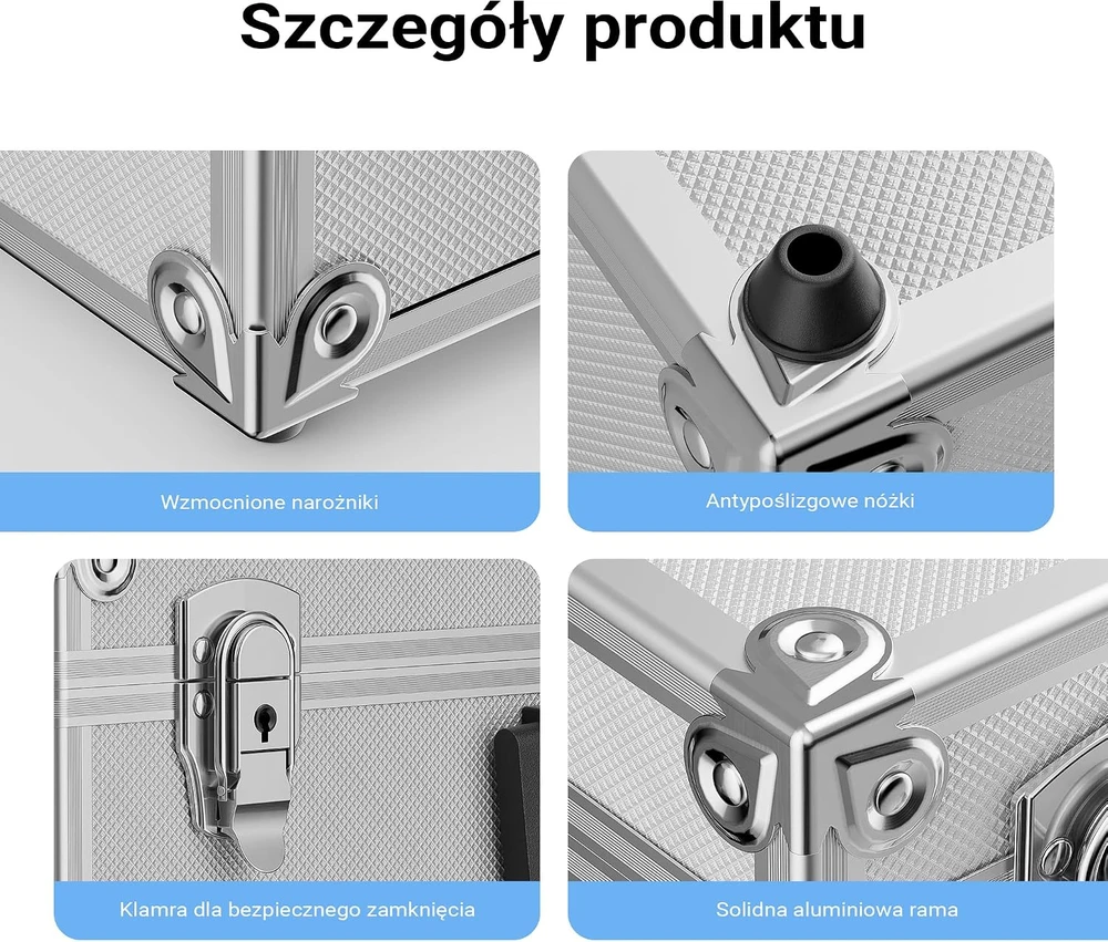 Wiltec aliumininis įrankių ir matavimo prietaisų dėklas 46 x 33 x 15,2 cm, 63336
