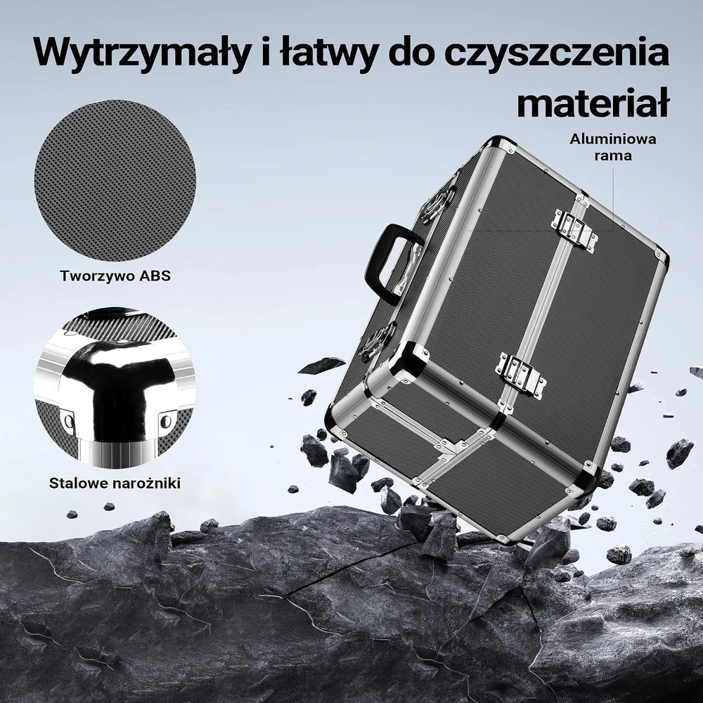 Wiltec aliumininis įrankių lagaminas su 12 pertvarų, 45 x 22,5 x 32 cm, 65017