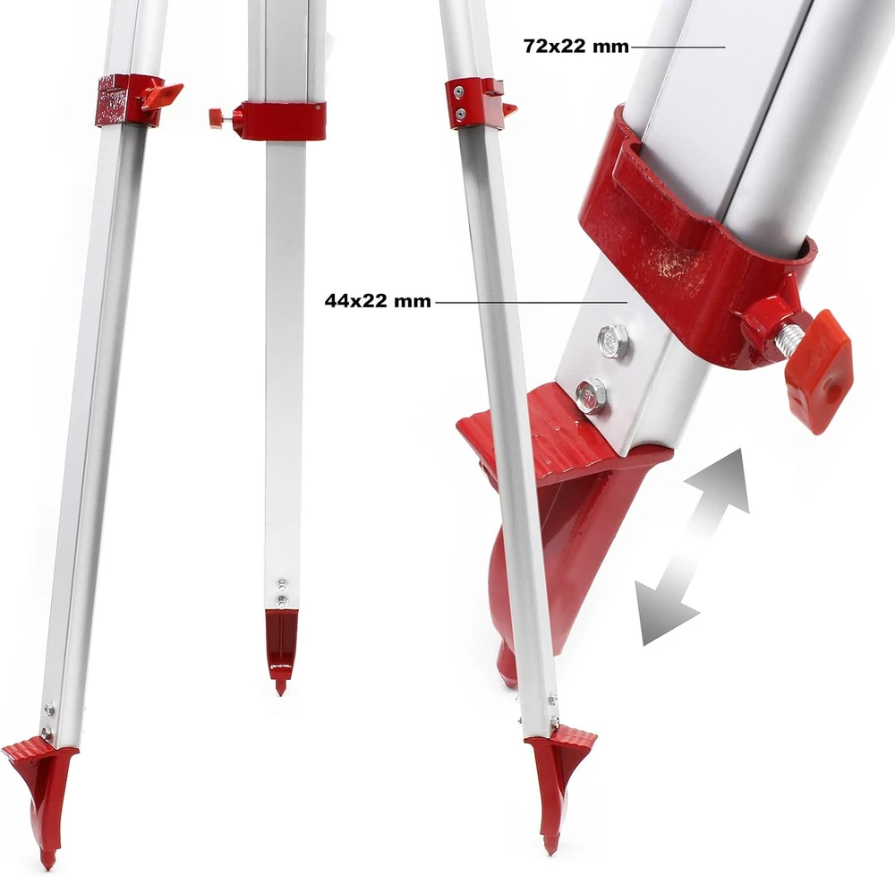 Wiltec aliumininis teleskopinis trikojis kryžminiams lazeriams 470–1625 mm, 51827