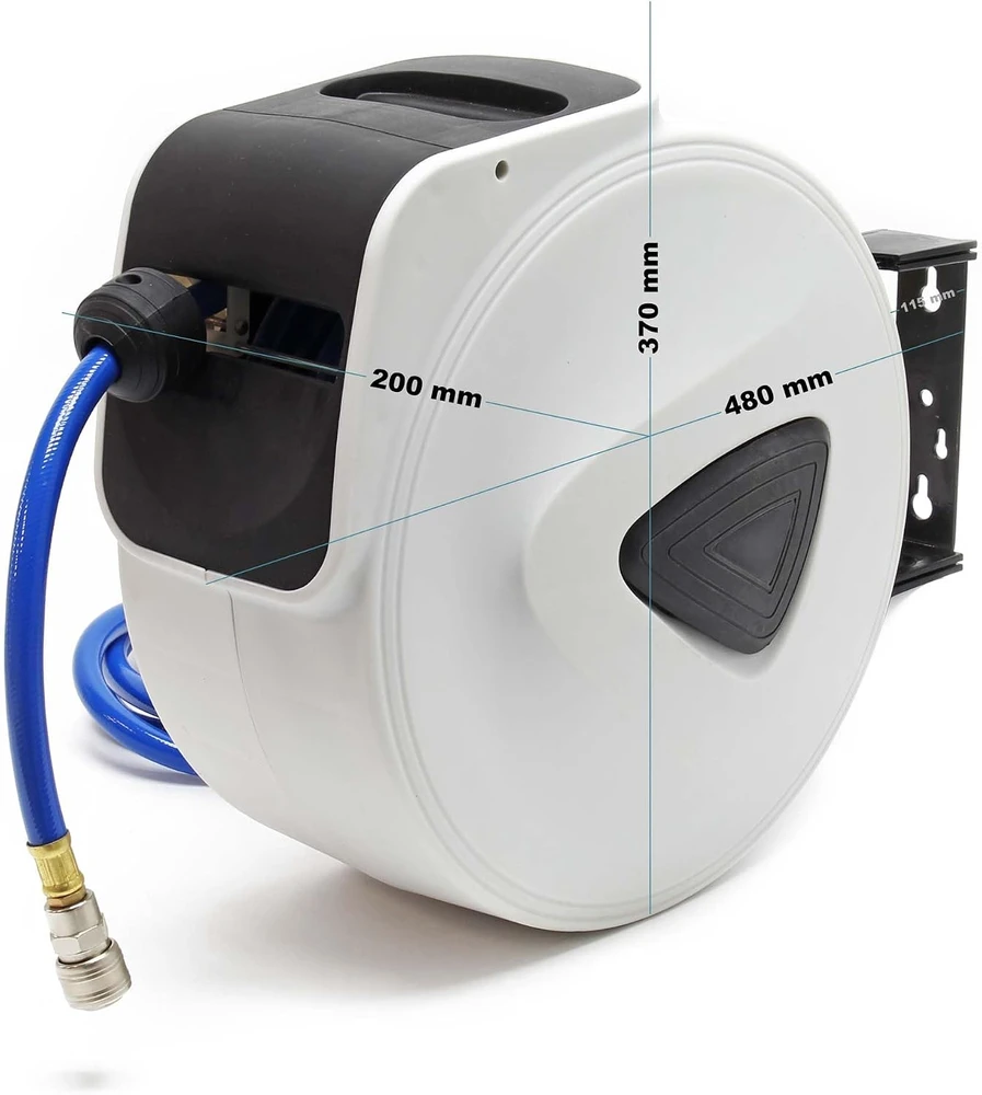 Wiltec automatinis pneumatinės žarnos ritinys su 20 m PVC žarna, 8 bar, 60326
