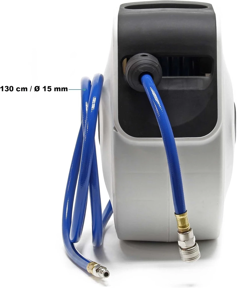 Wiltec automatinis suslėgto oro žarnos ritinys su 15 m PVC žarna 60327