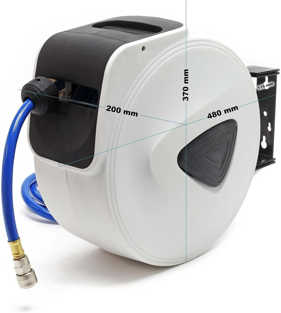 Wiltec automatinis suslėgto oro žarnos ritinys su 15 m PVC žarna 60327