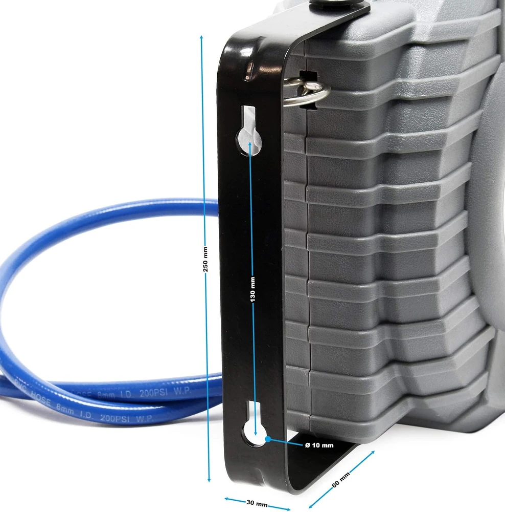 Wiltec automatinis suspausto oro žarnos ritinys su 9 m PVC žarna, 8 bar, 61313
