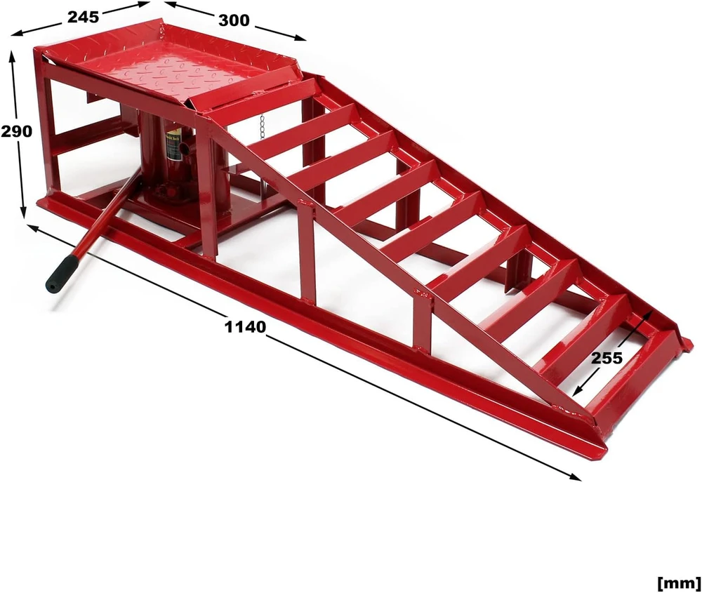 Wiltec automobilinė užvažiavimo rampa su hidrauliniu keltuvu, 2000 kg, 30267