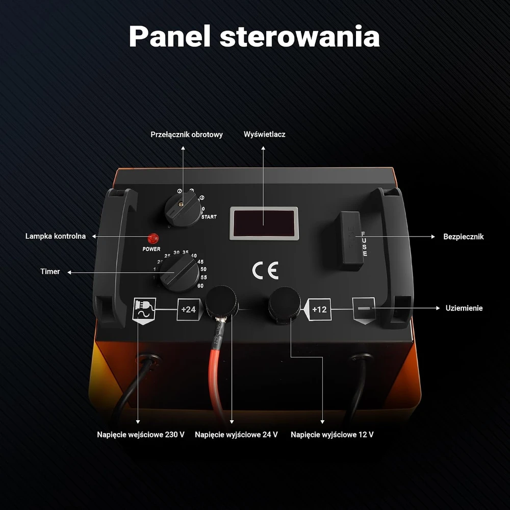 Wiltec automobilinis akumuliatorių įkroviklis su paleidimo funkcija 12/24 V 60 A 65102