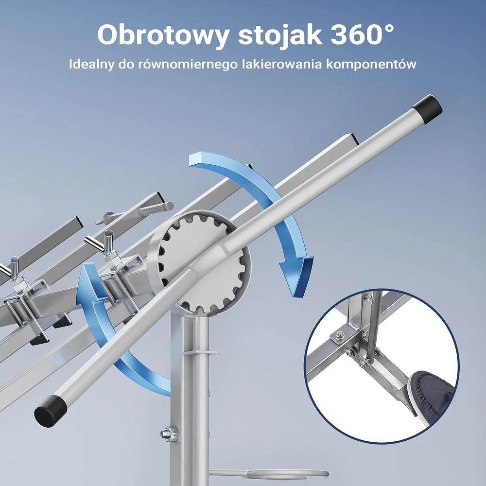 Wiltec automobilių detalių dažymo stovas 360° su 6 laikikliais, 30286