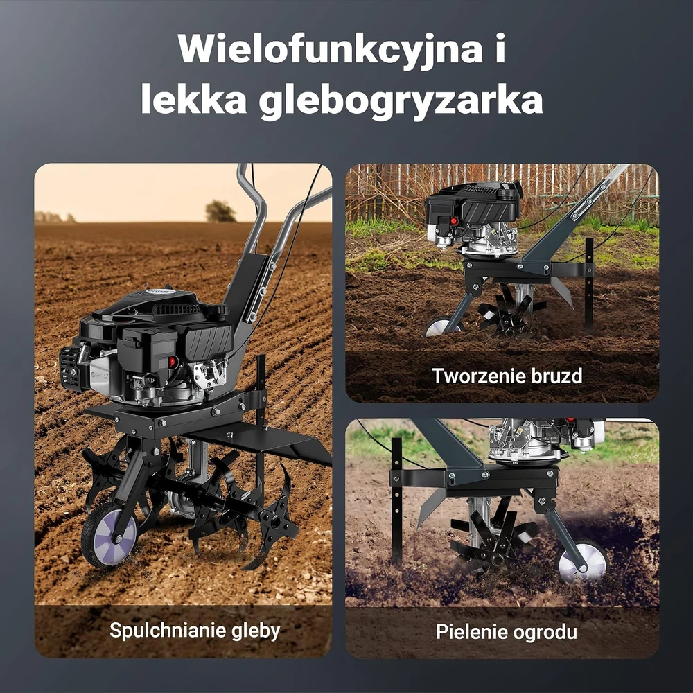 Wiltec benzininis kultivatorius 60 cm, 2,5 kW, 144 cm³, modelis 65051