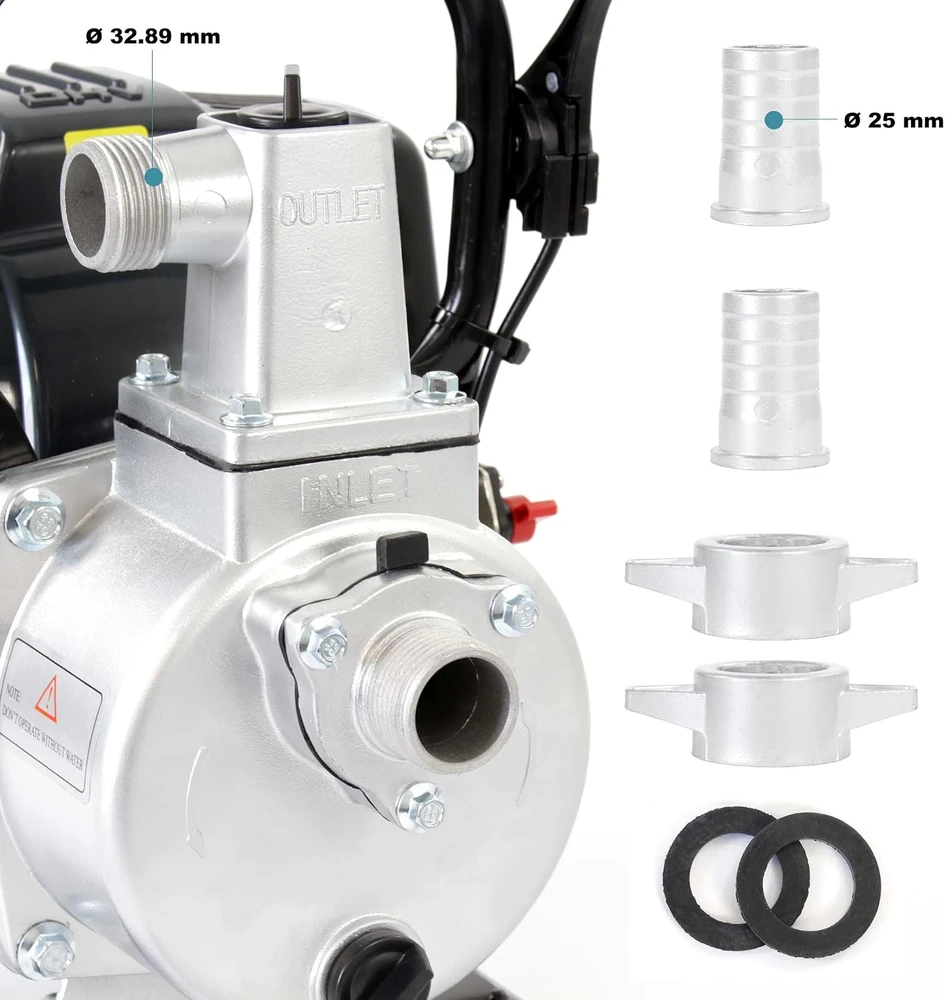 Wiltec benzininis vandens siurblys 1 kW, 8000 l/h, 30 m, modelis 64770