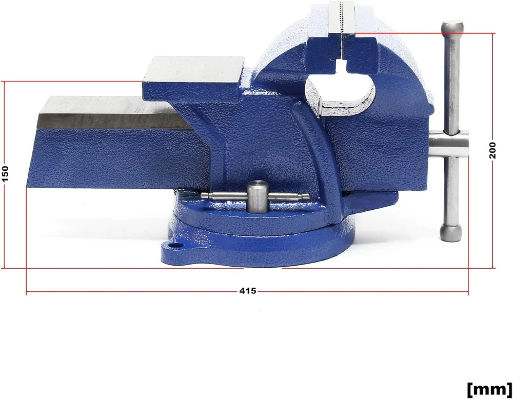 Wiltec darbastalinės spaustuvės su 150 mm žiaunomis ir priekalu, modelis 61865