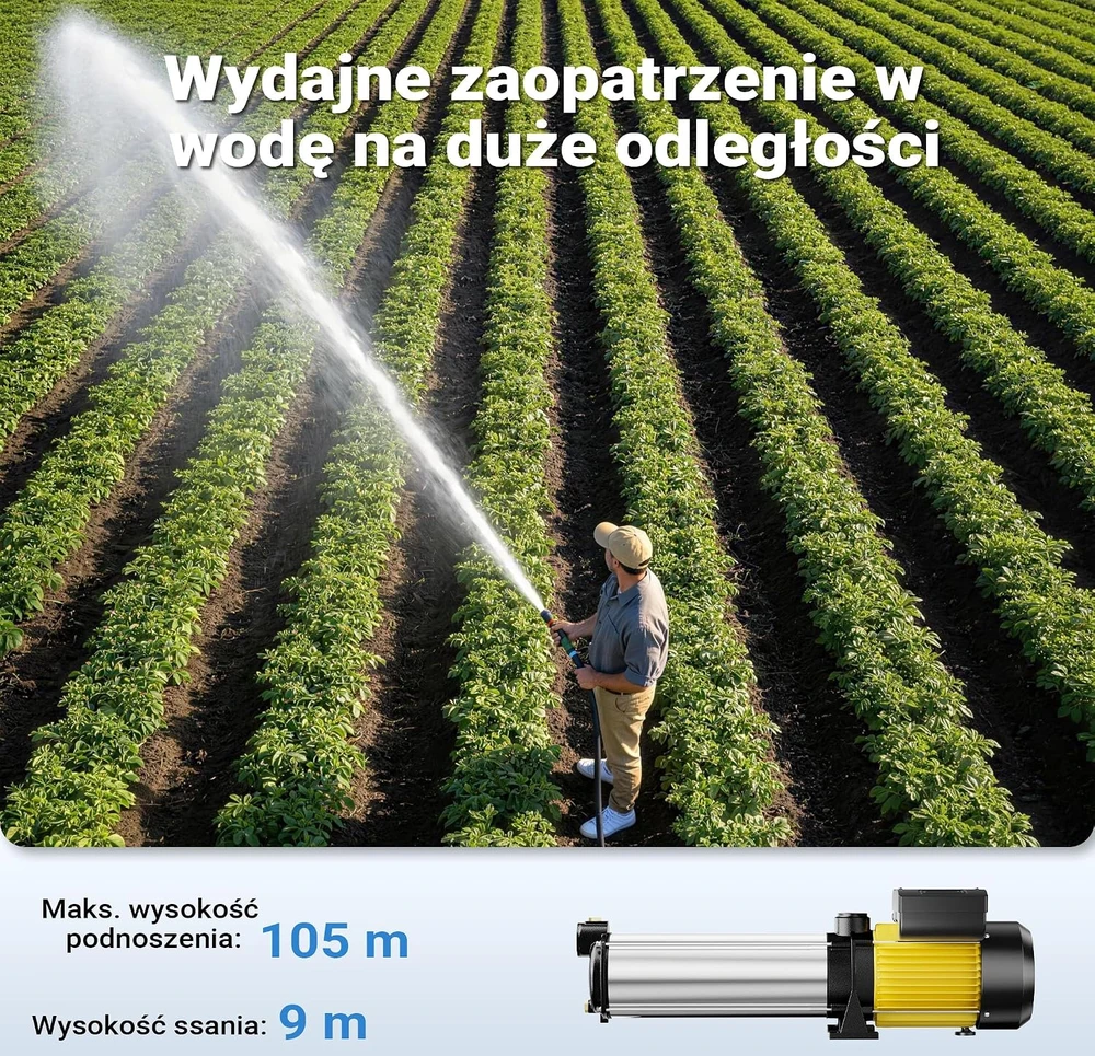 Wiltec daugiapakopis išcentrinis vandens siurblys 2200 W, 9000 l/h, 105 m, 51547