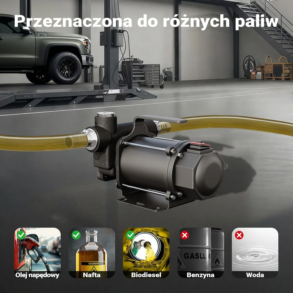 Wiltec dyzelino ir šildymo alyvos siurblys 550 W, 80 l/min, 12 V, modelis 62136