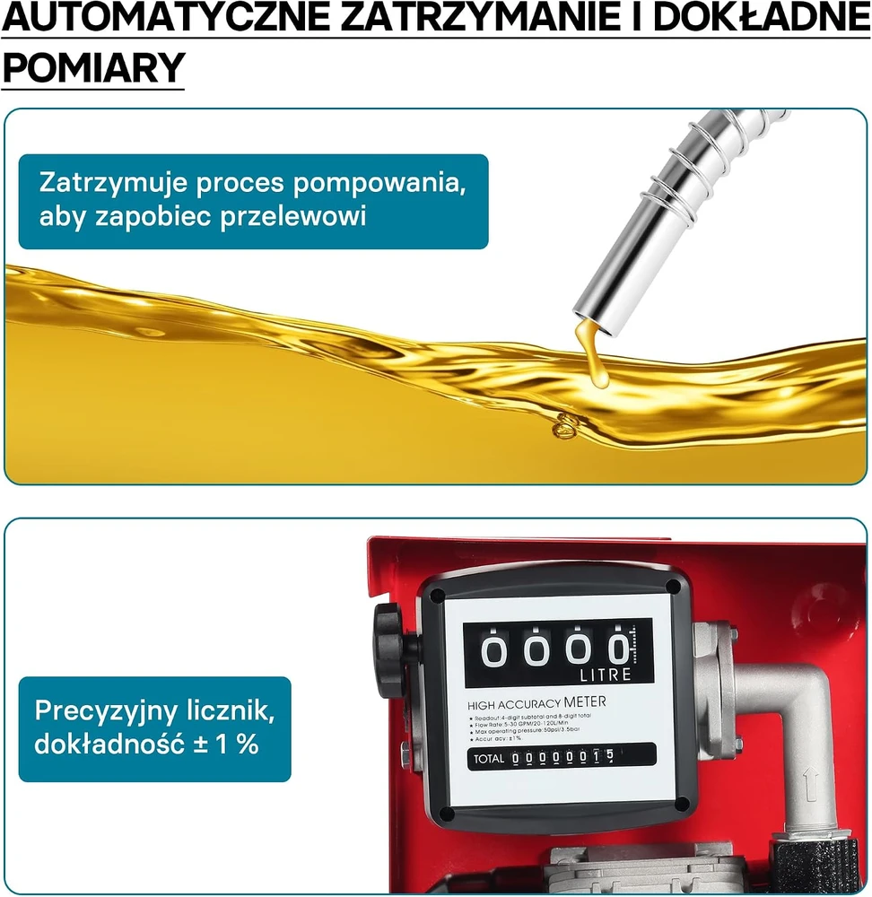 Wiltec dyzelino ir šildymo alyvos siurblys 750 W, 80 l/min su skaitikliu 50588