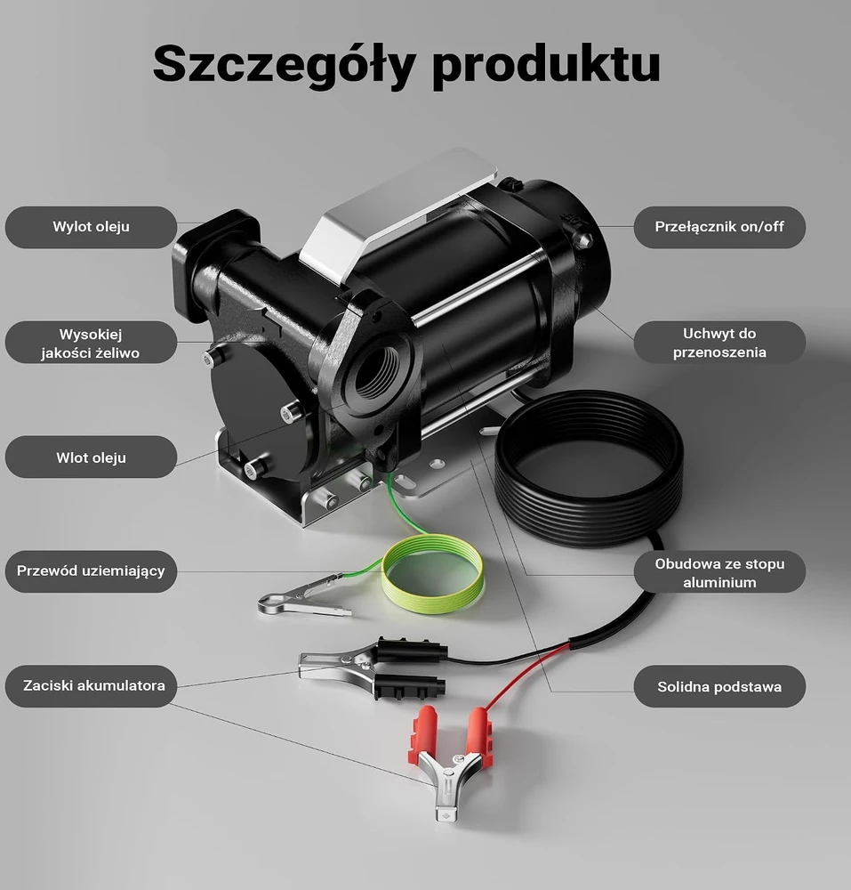 Wiltec elektrinis kuro siurblys 12 V, 180 W, 40 l/min, savaiminio įsiurbimo, 65125