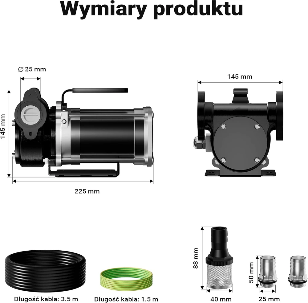 Wiltec elektrinis kuro siurblys 12 V, 180 W, 57 l/min, savaiminio įsiurbimo, 65124