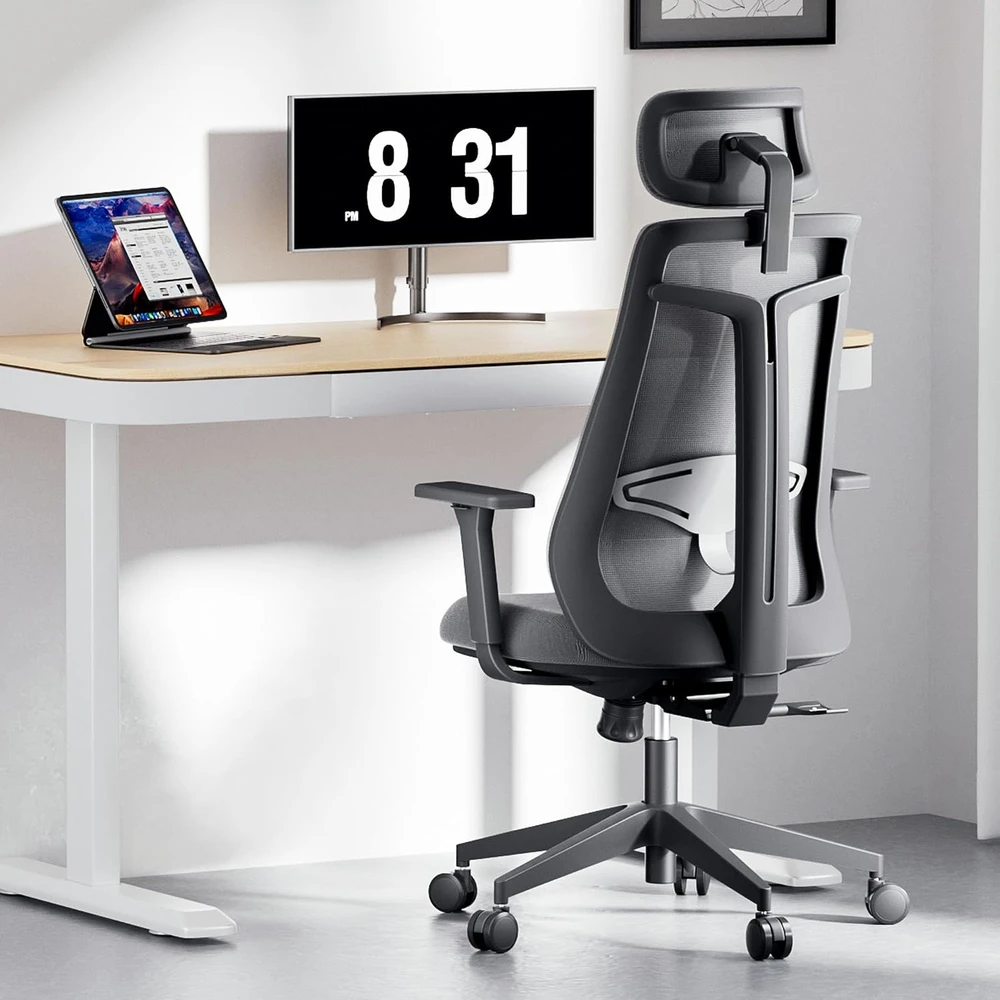 Wiltec ergonominė biuro kėdė su reguliuojamu galvos atlošu ir juosmens atrama 64986