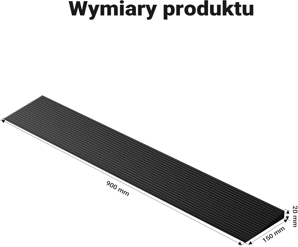 Wiltec guminė neslystanti slenksčio rampa 20 x 150 x 900 mm, 500 kg, 60927