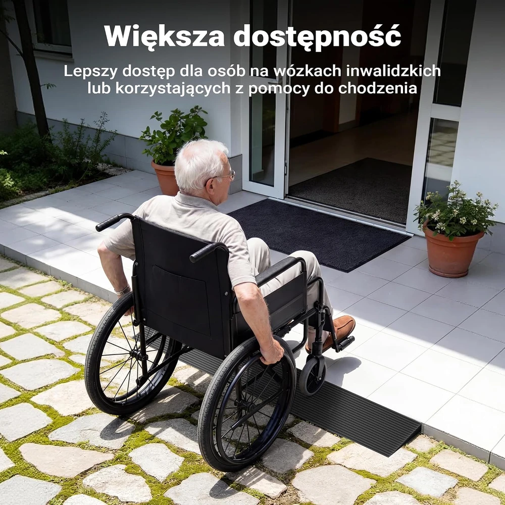 Wiltec guminė neslystanti slenksčio rampa 20 x 150 x 900 mm, 500 kg, 60927