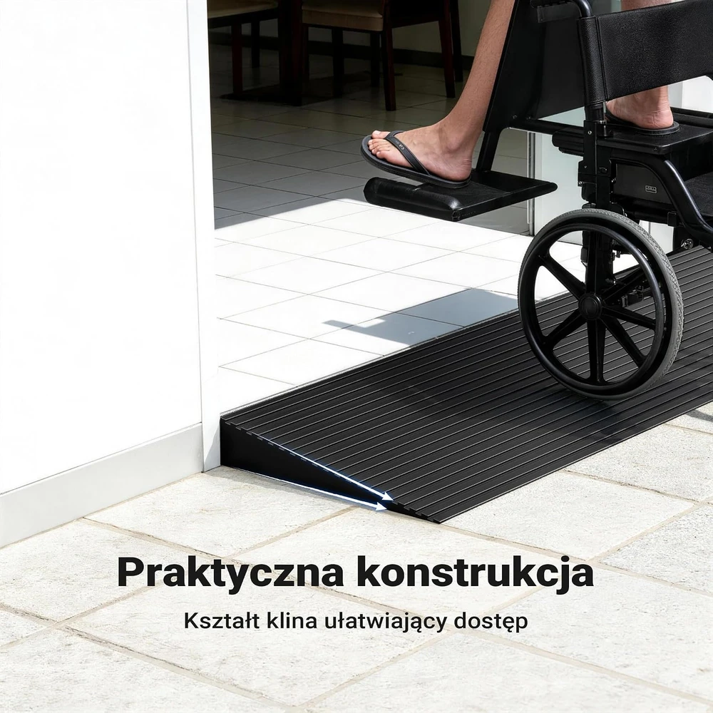Wiltec guminė neslystanti slenksčio rampa 20 x 150 x 900 mm, 500 kg, 60927