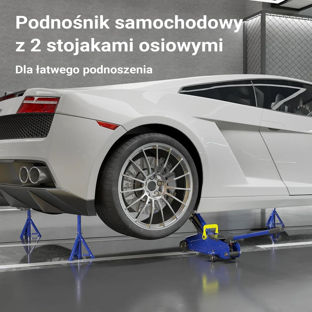 Wiltec hidraulinio domkrato ir 2 sulankstomų atramų rinkinys iki 2 t, 135–335 mm, 62812