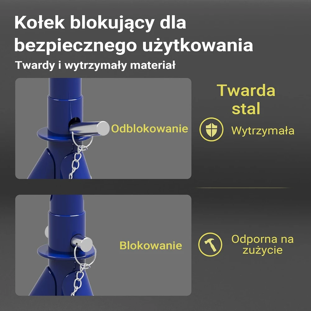Wiltec hidraulinio domkrato ir 2 sulankstomų atramų rinkinys iki 2 t, 135–335 mm, 62812