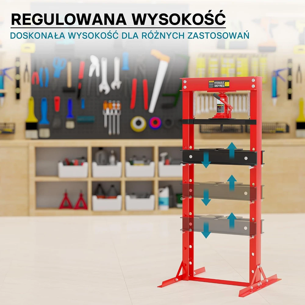 Wiltec hidraulinis dirbtuvių presas 12 t, reguliuojamas, 51257