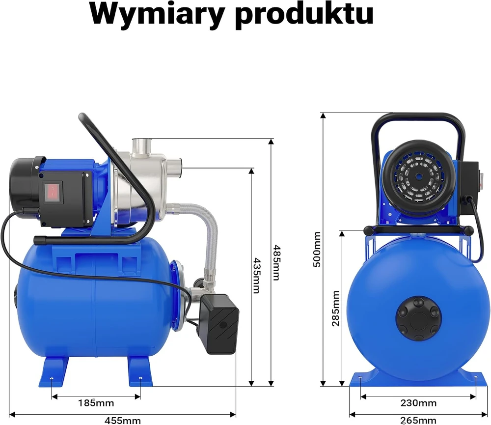 Wiltec hidroforas 1200 W, 3400 l/h su 19 l membraniniu baku, 61544