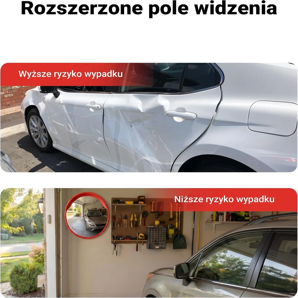 Wiltec išgaubtas kelio veidrodis 45 cm, 130–160° matymo kampas, 61721