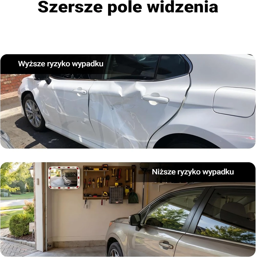 Wiltec išgaubtas kelio veidrodis 50 x 70 cm su reguliuojamu laikikliu 60919