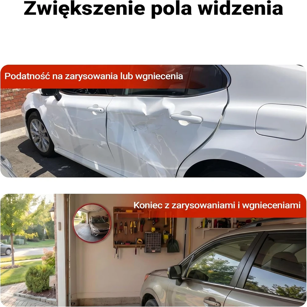 Wiltec išgaubtas kelio veidrodis 80 cm su reguliuojamu laikikliu, modelis 61725