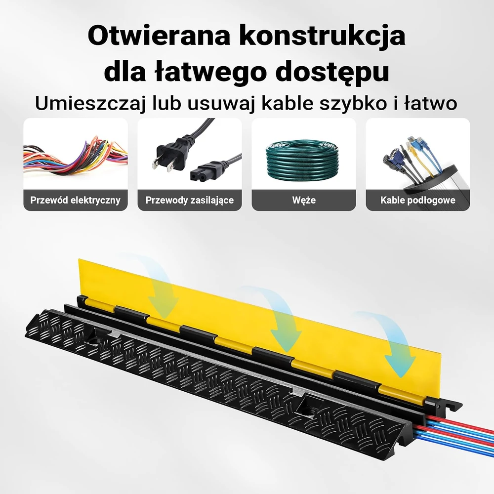 Wiltec kabelių apsaugos tiltelis 98 x 24 x 4,5 cm, 2 kanalų, iki 13 t, 65166