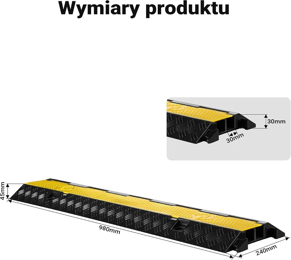 Wiltec kabelių apsaugos tiltelis 98 x 24 x 4,5 cm, 2 kanalų, iki 13 t, 65166