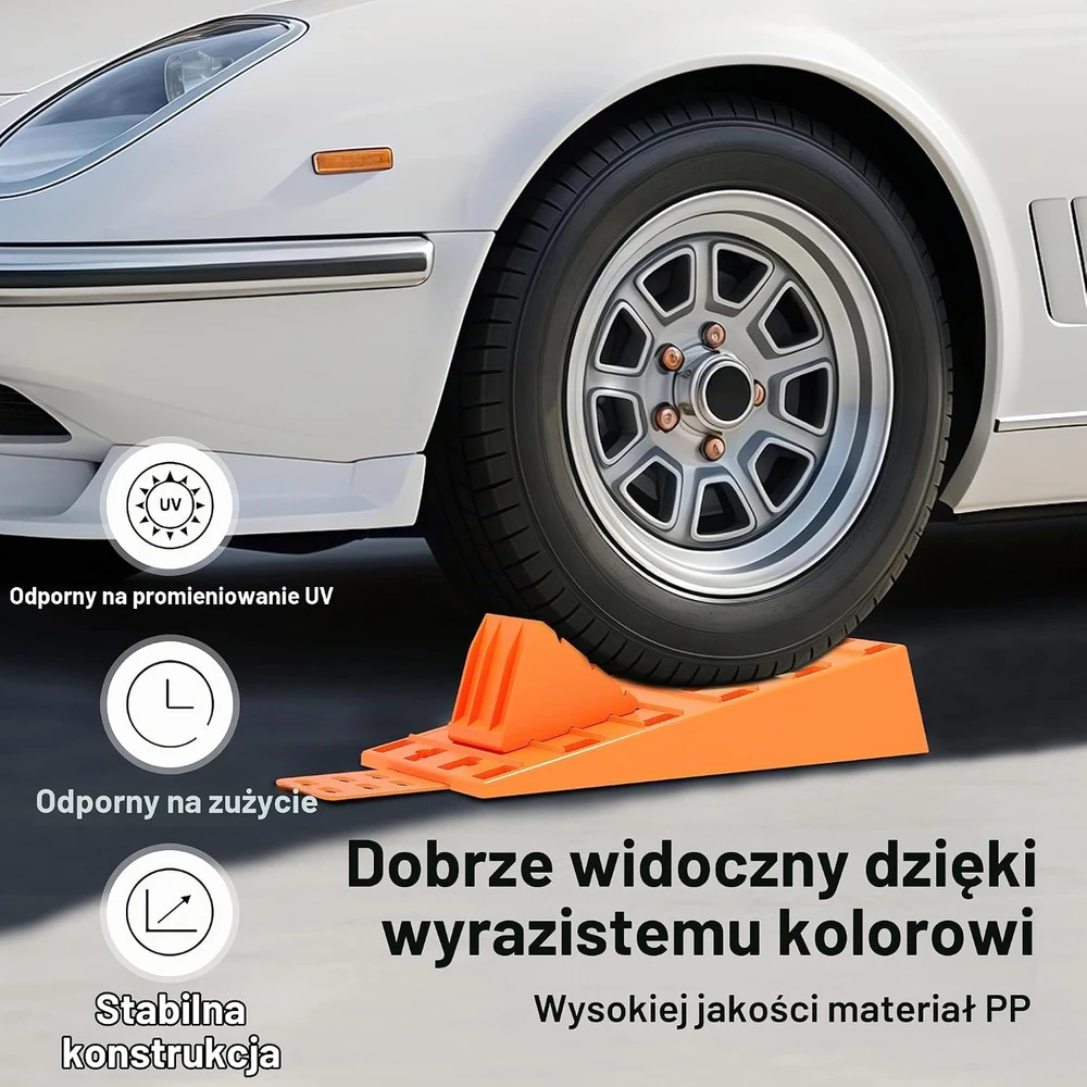 Wiltec kemperio ratų lyginimo pleištai iki 3,5 t su fiksatoriais, 2 vnt., 65568
