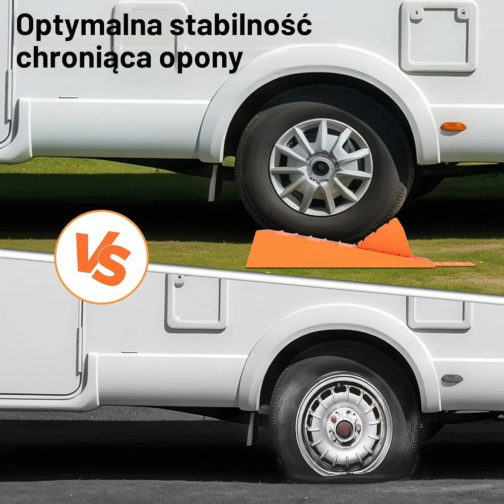 Wiltec kemperio ratų lyginimo pleištai iki 3,5 t su fiksatoriais, 2 vnt., 65568