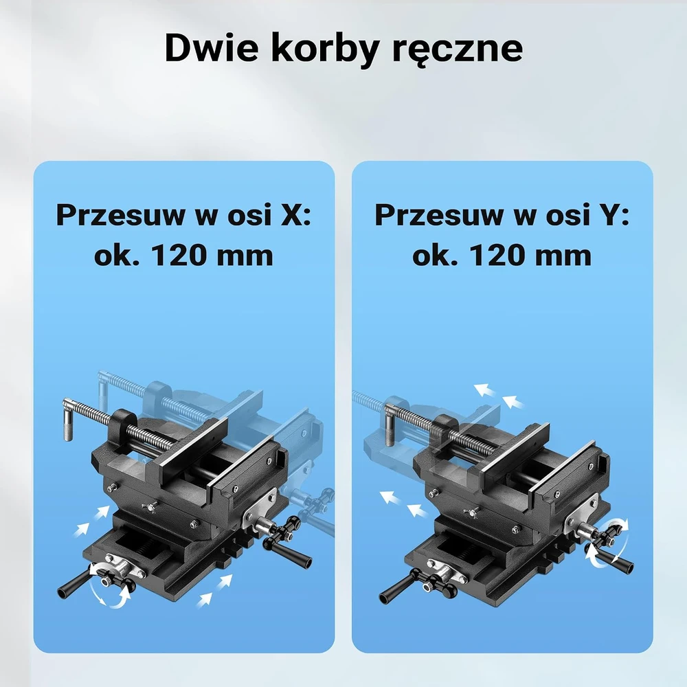 Wiltec kryžminis staklių spaustuvas 150 mm su XY reguliavimu WIL-VH150