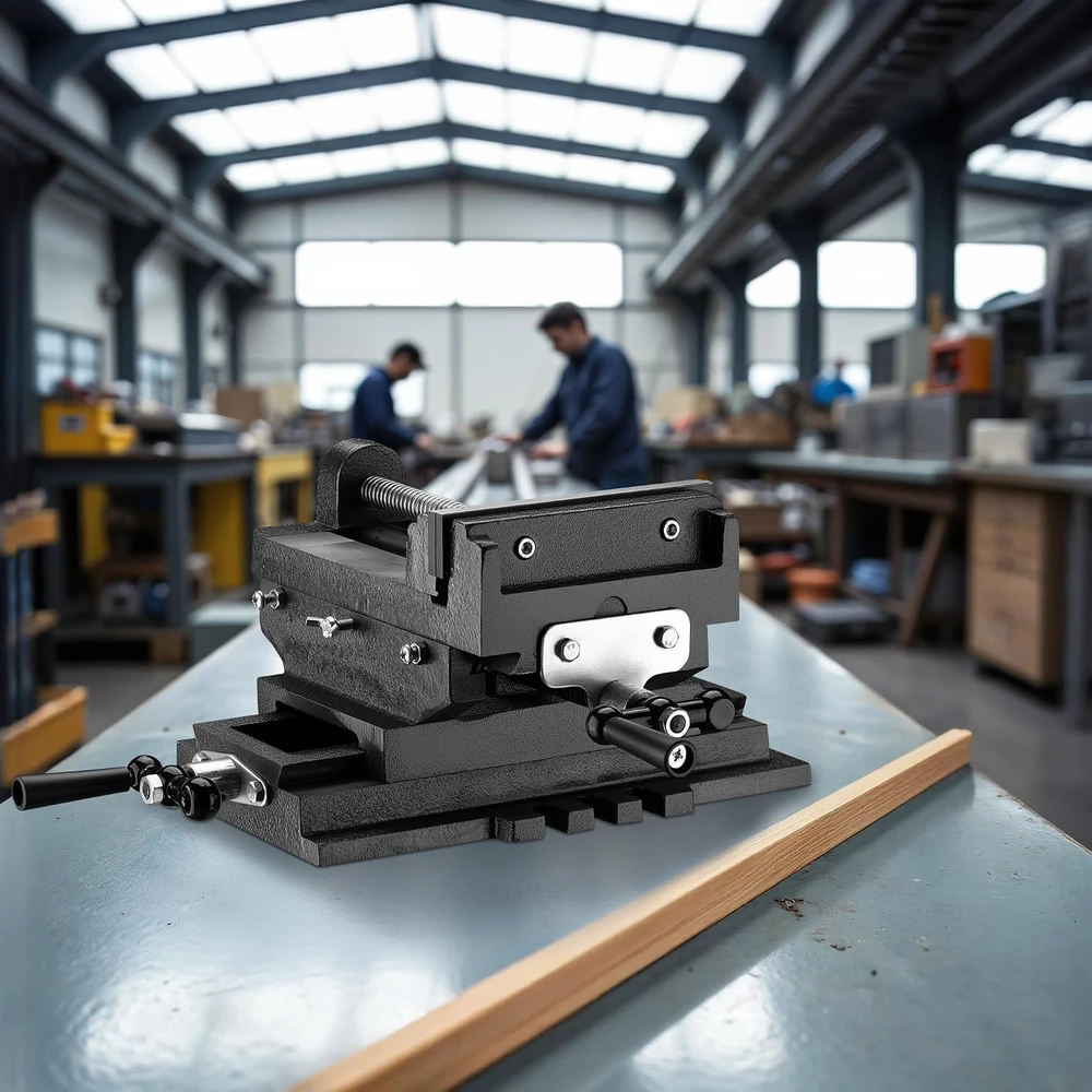 Wiltec kryžminis staklių spaustuvas 150 mm su XY reguliavimu WIL-VH150