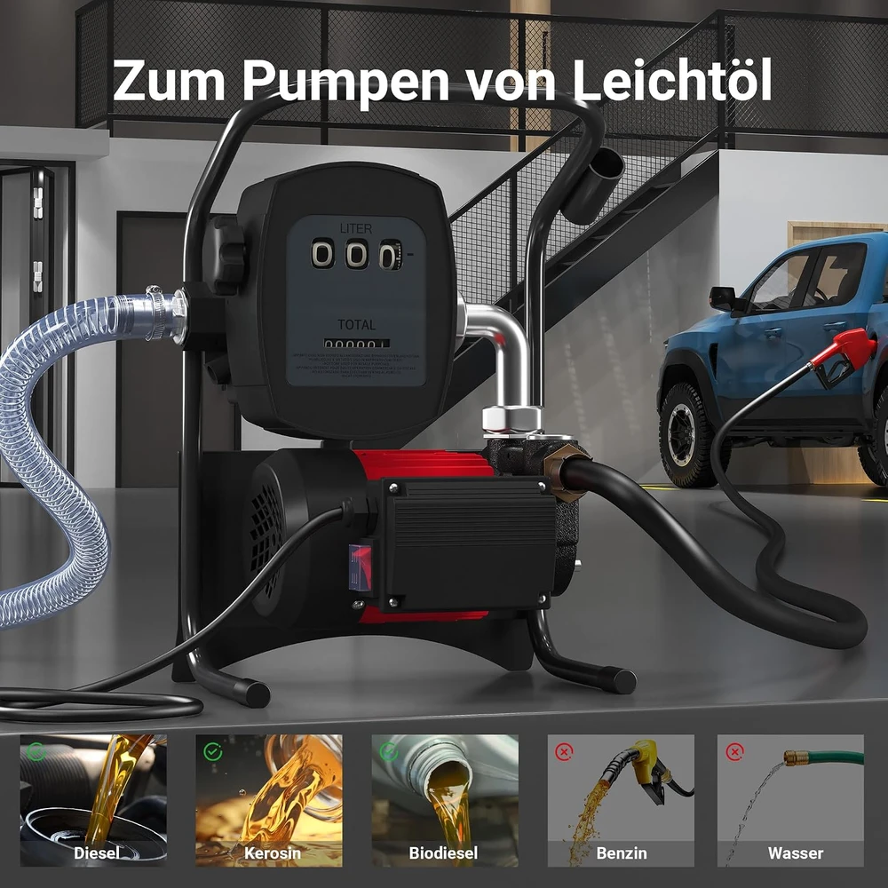 Wiltec kuro siurblys dyzelinui ir šildymo alyvai, 600 W, 40 l/min, su skaitikliu 50747