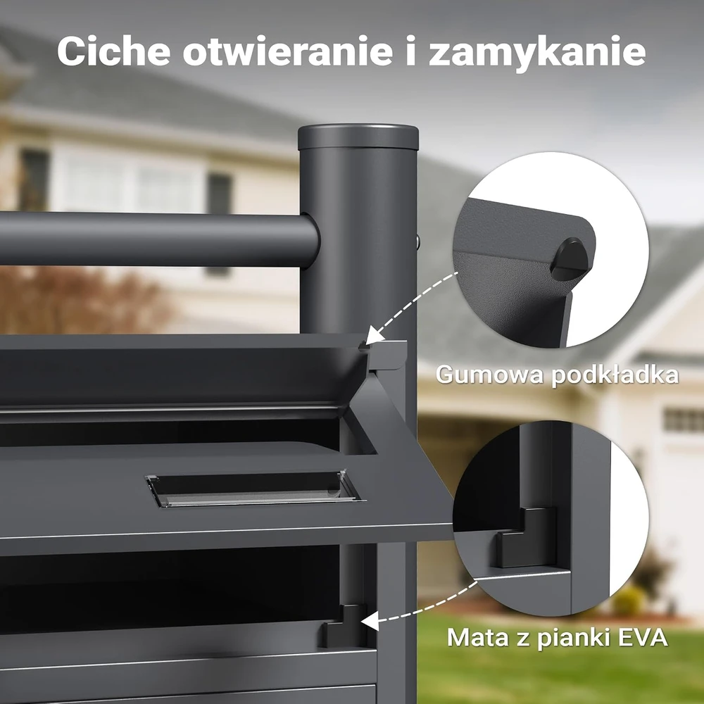 Wiltec laisvai pastatoma keturių skyrių pašto dėžutė iš cinkuoto plieno, 61743
