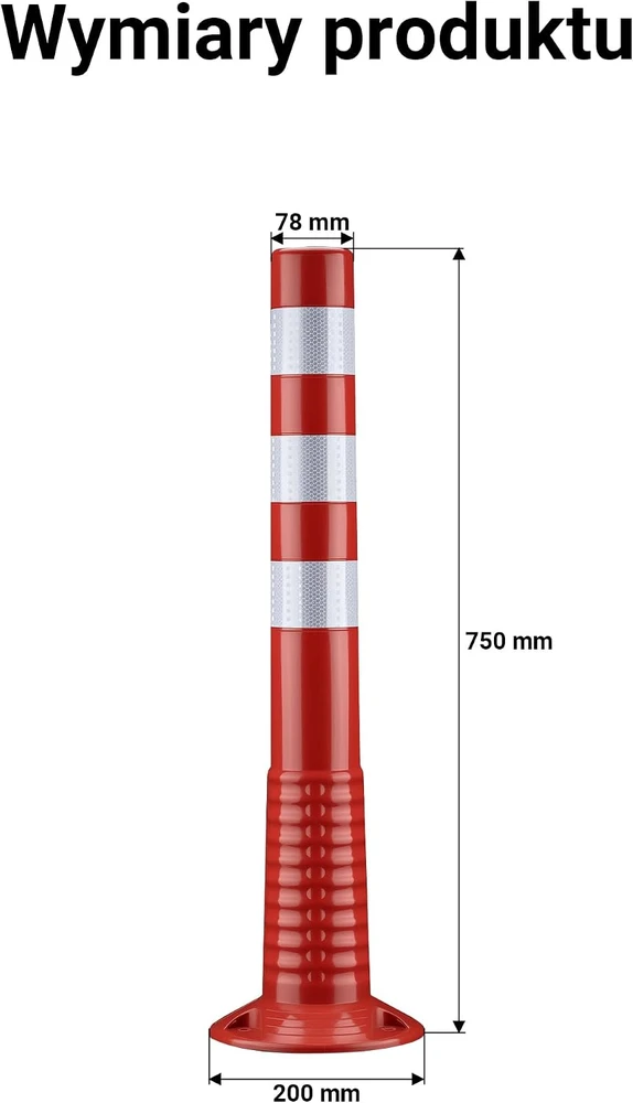 Wiltec lankstūs stovėjimo aikštelės stulpeliai iš PU, 75 cm, balti ir raudoni, 65193