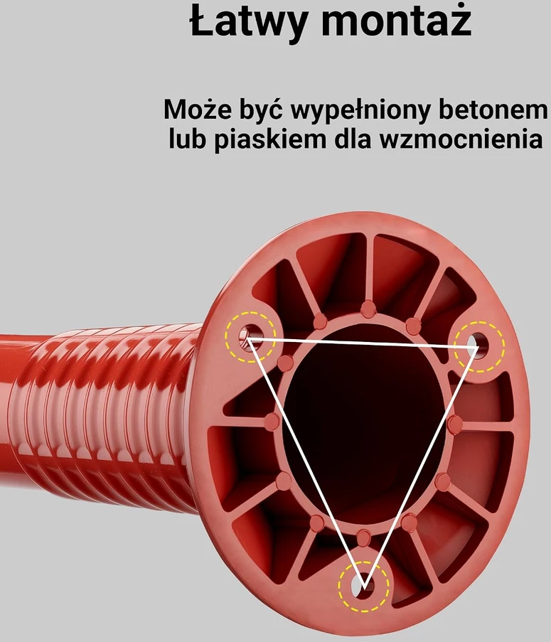 Wiltec lankstūs stovėjimo aikštelės stulpeliai iš PU, 75 cm, balti ir raudoni, 65193