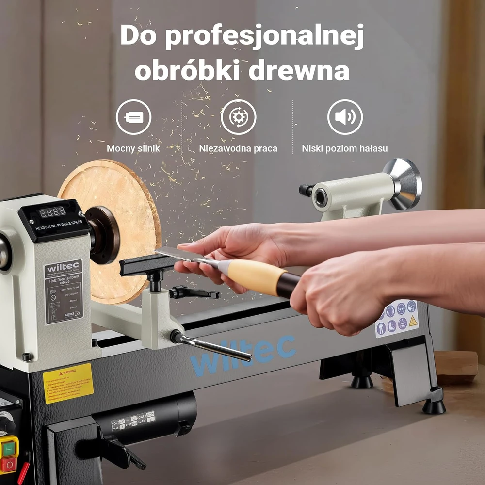 Wiltec medžio tekinimo staklės 550 W, 650–3800 aps./min., 457 mm, modelis 65029