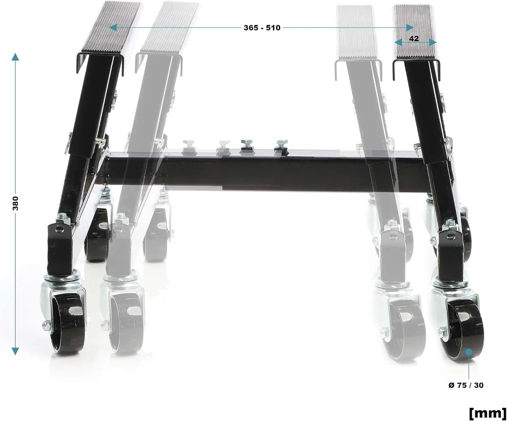 Wiltec mobilus motociklų ir keturračių remonto stovas su ratukais, 680 kg, 64730