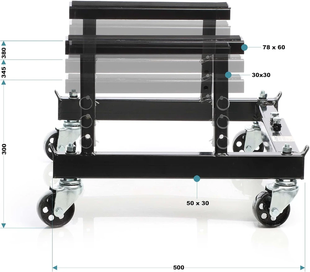 Wiltec mobilus motociklų ir keturračių remonto stovas su ratukais, 680 kg, 64730